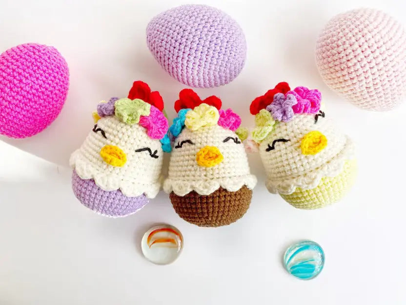 Crochet Easter Egg-Chicken (3pc) - Joy Gift London