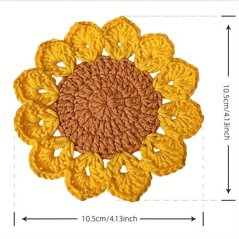 Crochet Sunflower Coaster - Joy Gift London