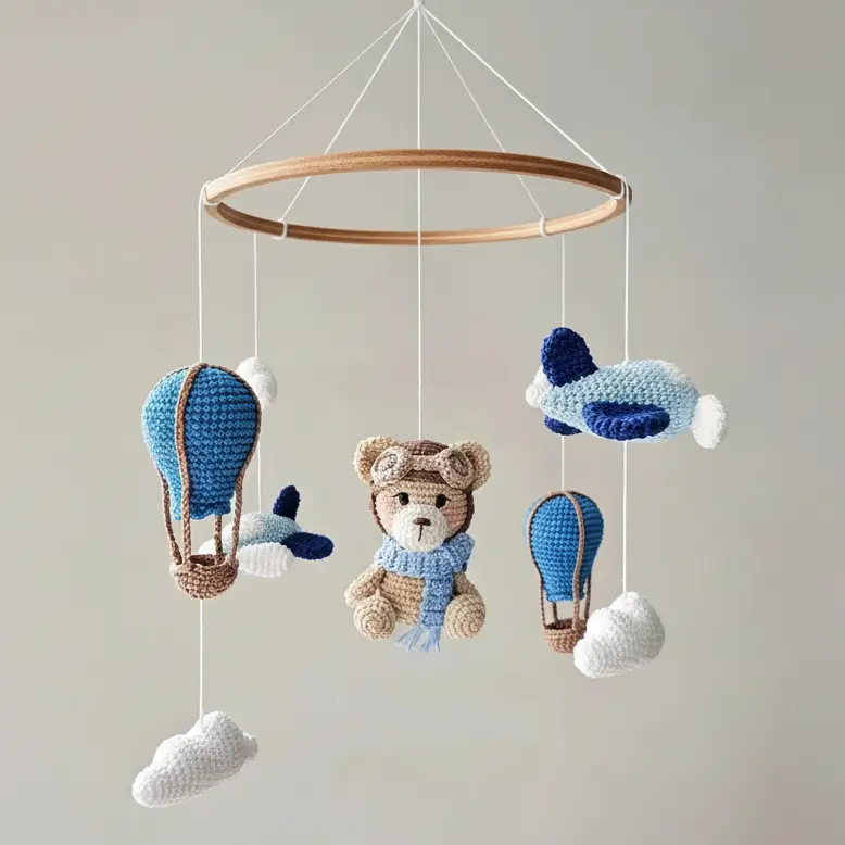 Handmade crochet bunny ear Easter egg ornaments by Joy Gift London