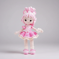 Handmade Crochet Doll in Pink Dress – Soft Cotton Amigurumi Gift for Girls