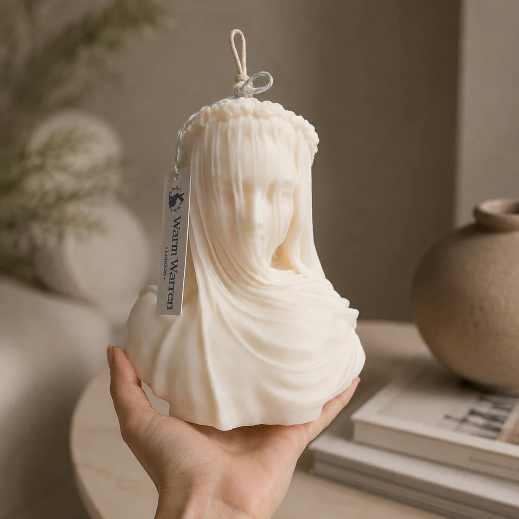 Veiled Vestal – Large Sculpture Candle