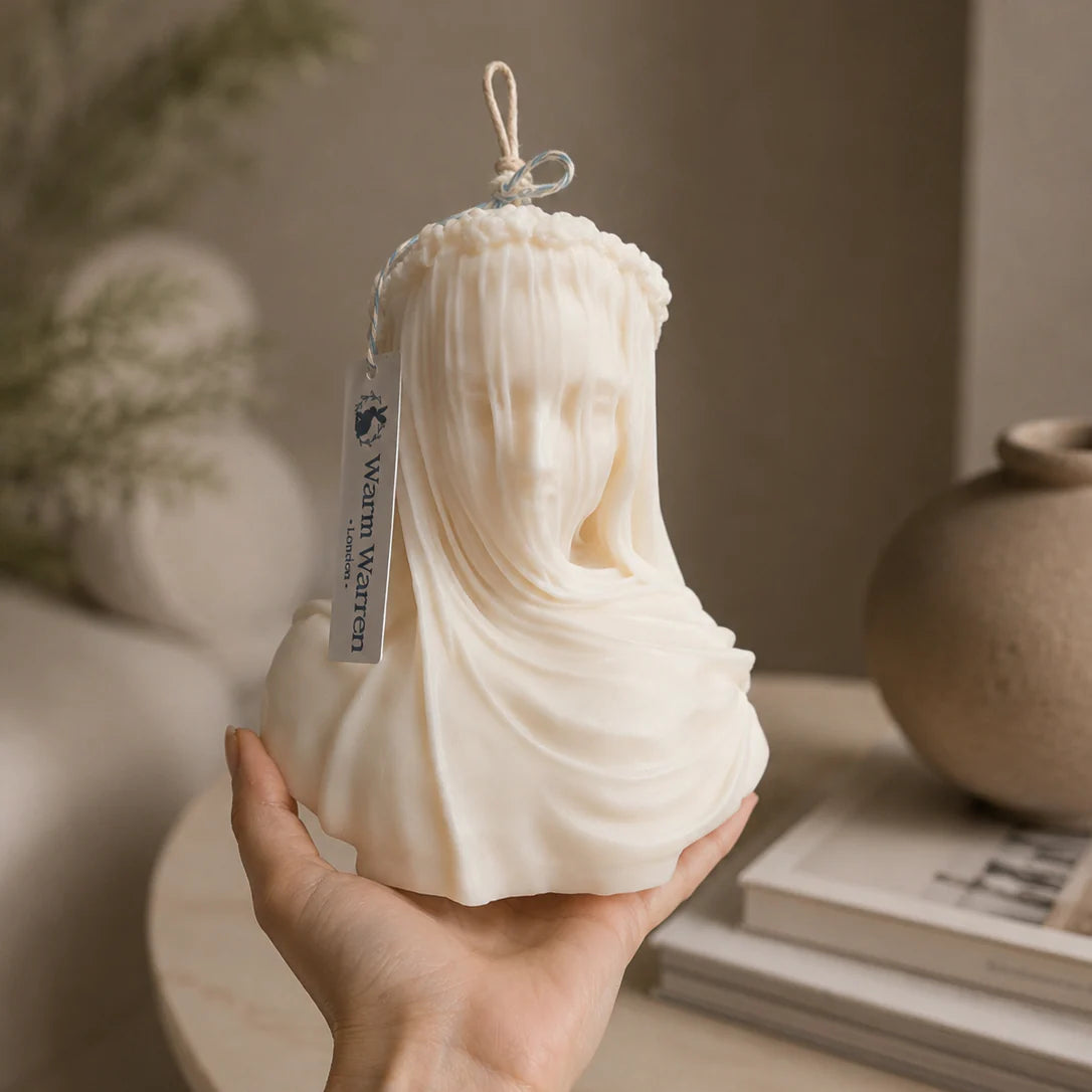Veiled Vestal – Large Sculpture Candle