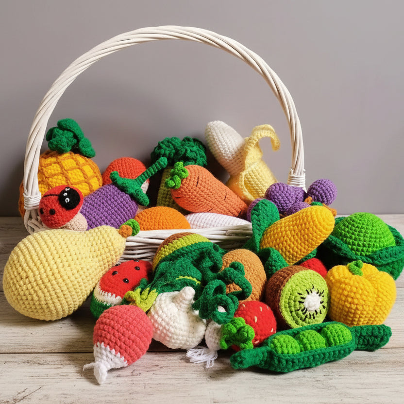 30pc Crochet Mixed Vegetables and Fruits  Joy Gift London