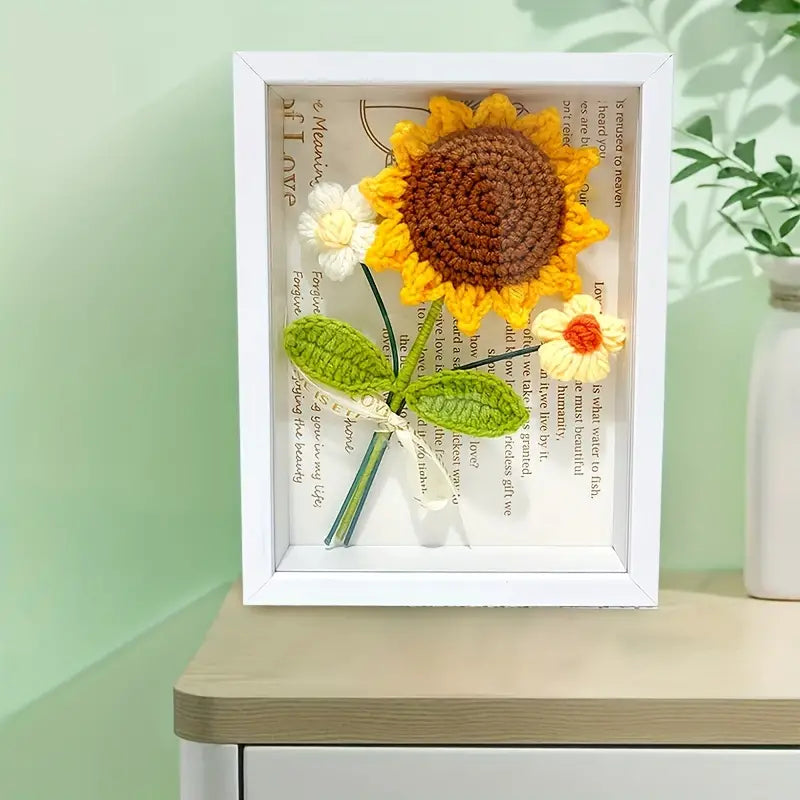 Crochet Sunflower Bouquet With Photo Frame