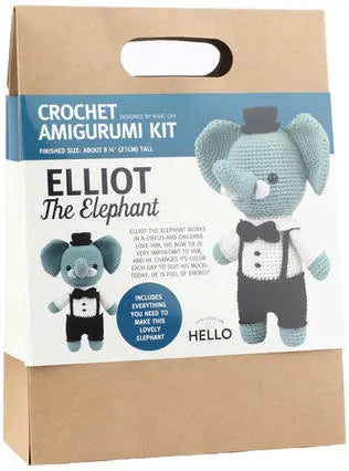 ELIOT The Elephant Crochet Amigurumi Kit Joy Gift London