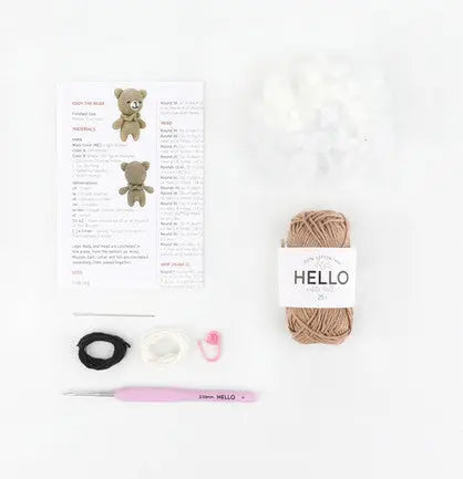 Ted The Mini Bear Crochet Amigurumi Kit Joy Gift London