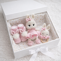 Handmade Crochet Newborn Ballerina Bunny Gift Set (3pc) – Baby Shower Gift