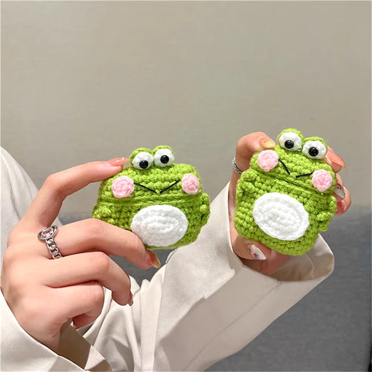 Cute Crochet Frog Earphone Protective Case For Apple Airpods