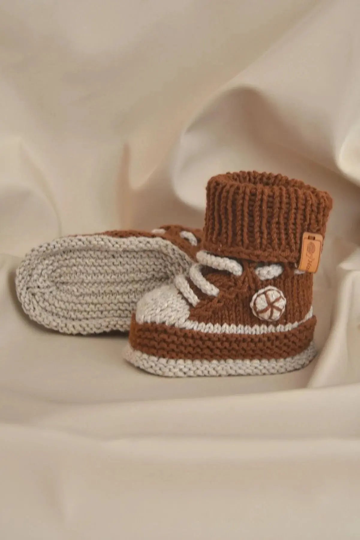 Crochet Baby Sporty Shoes Brown - Joy Gift London