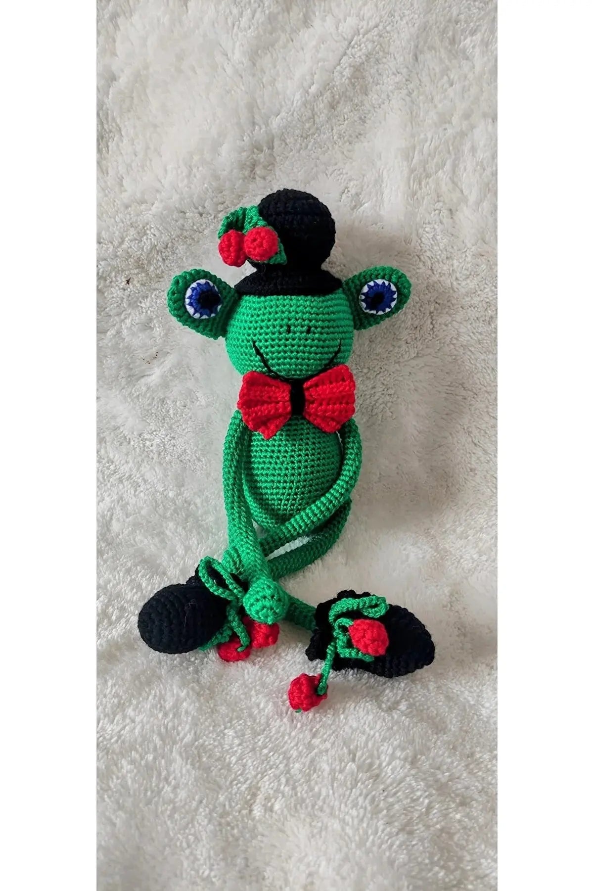 Crochet Cute Frog Boy Toy - Joy Gift London