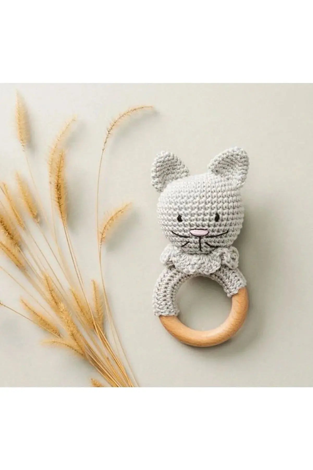 Crochet Cat and Rattle Toy Set 2pc - Joy Gift London