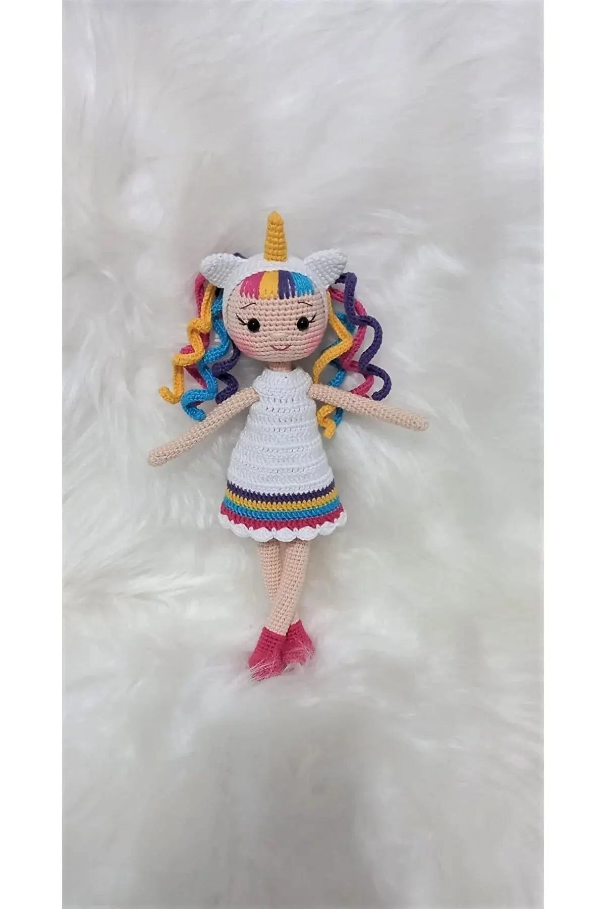 Crochet Unicorn Girl Doll Toy - Joy Gift London