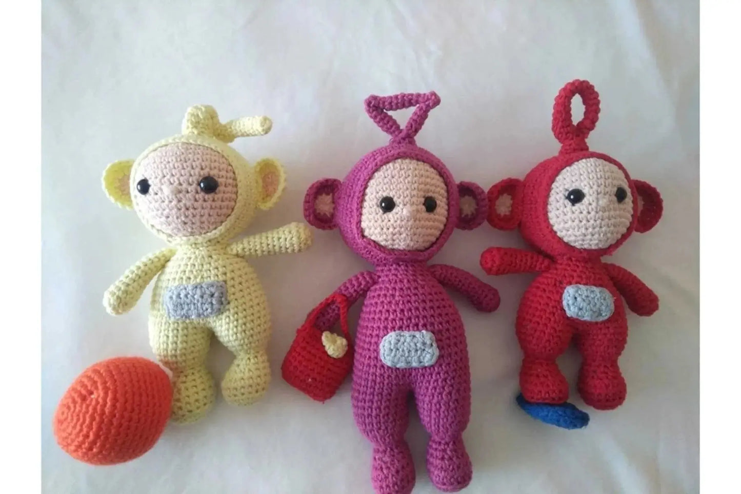 Handmade Crochet Teletubbies 3pc - Joy Gift London