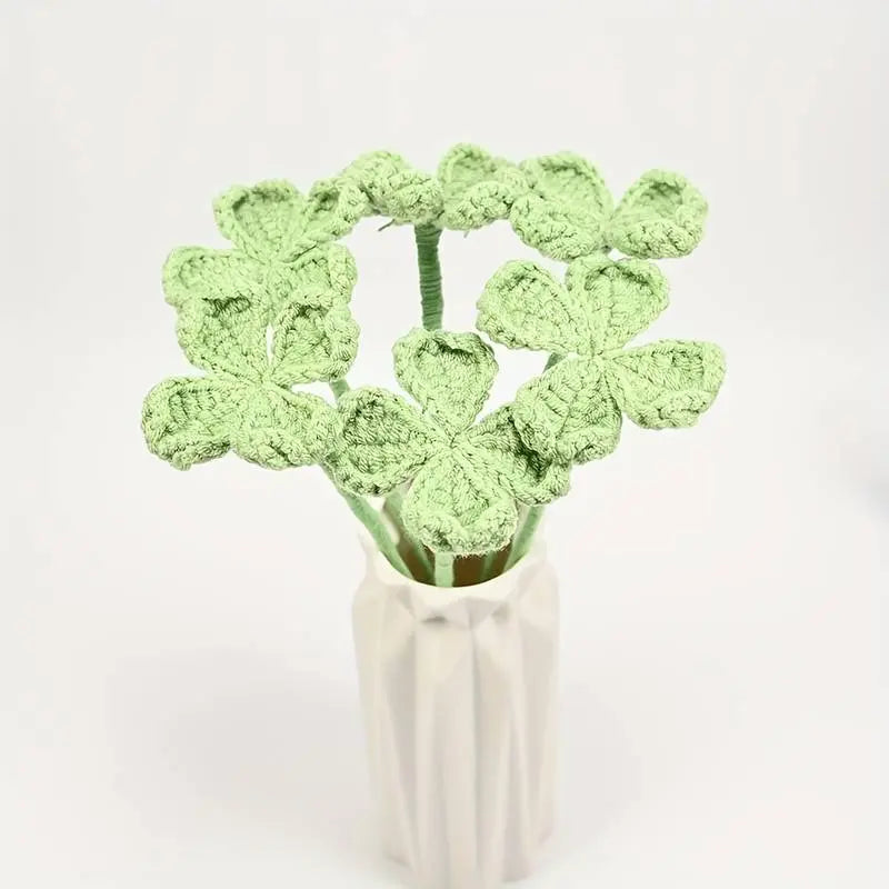 Handmade Crocheted Four-Leaved Clover Bouquet Joy Gift London