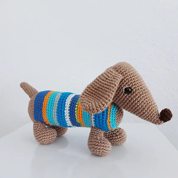 Crochet Cute Wiener dog, Sausage dog - Joy Gift London