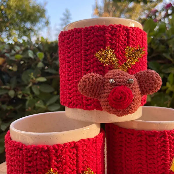 Crochet Cup Covers Christmas Decoration - Joy Gift London