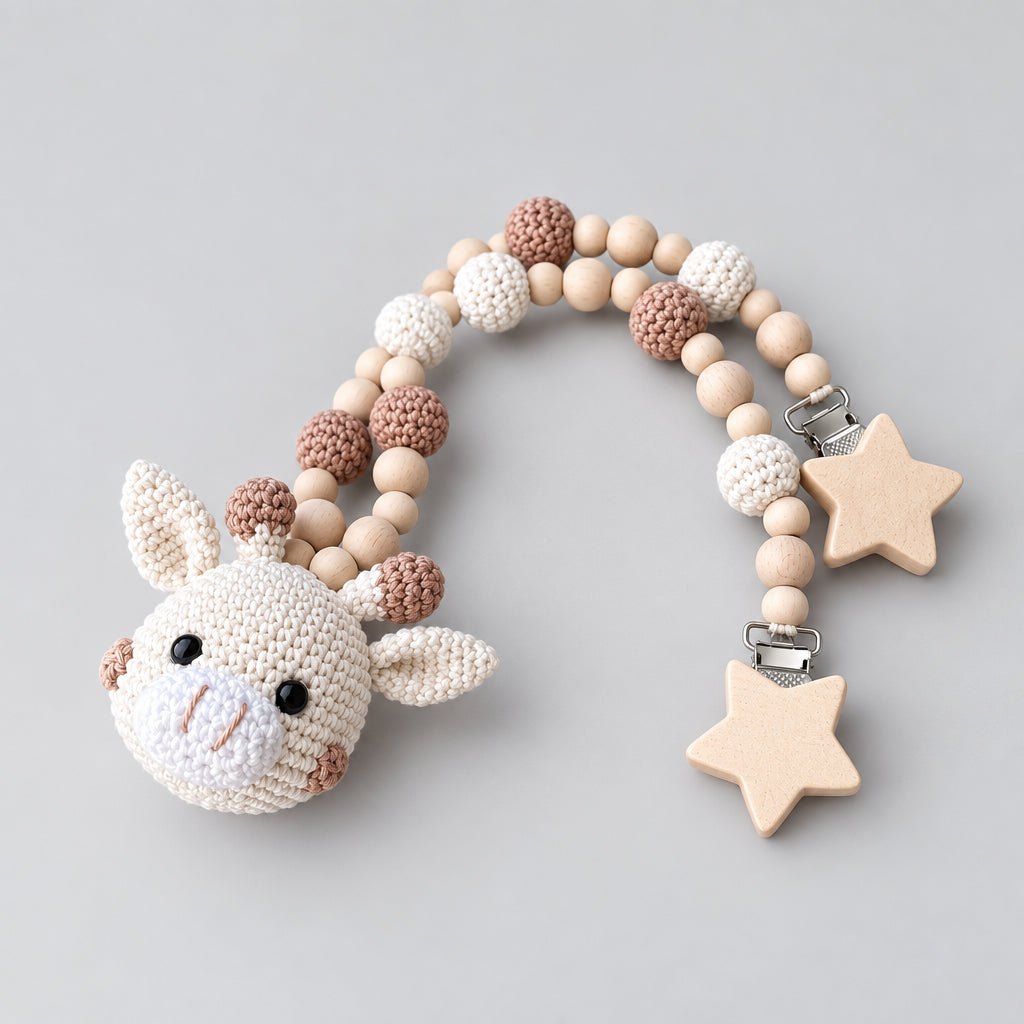 Handmade Crochet Newborn Sleeping Giraffe Gift Set (6pc)  Baby Shower Gift