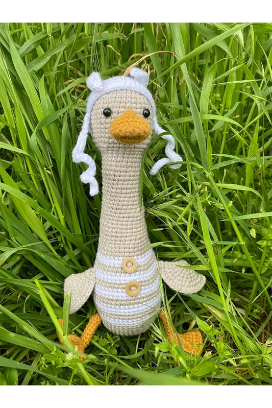 Crochet Cute Pilot Duck Toy - Joy Gift London