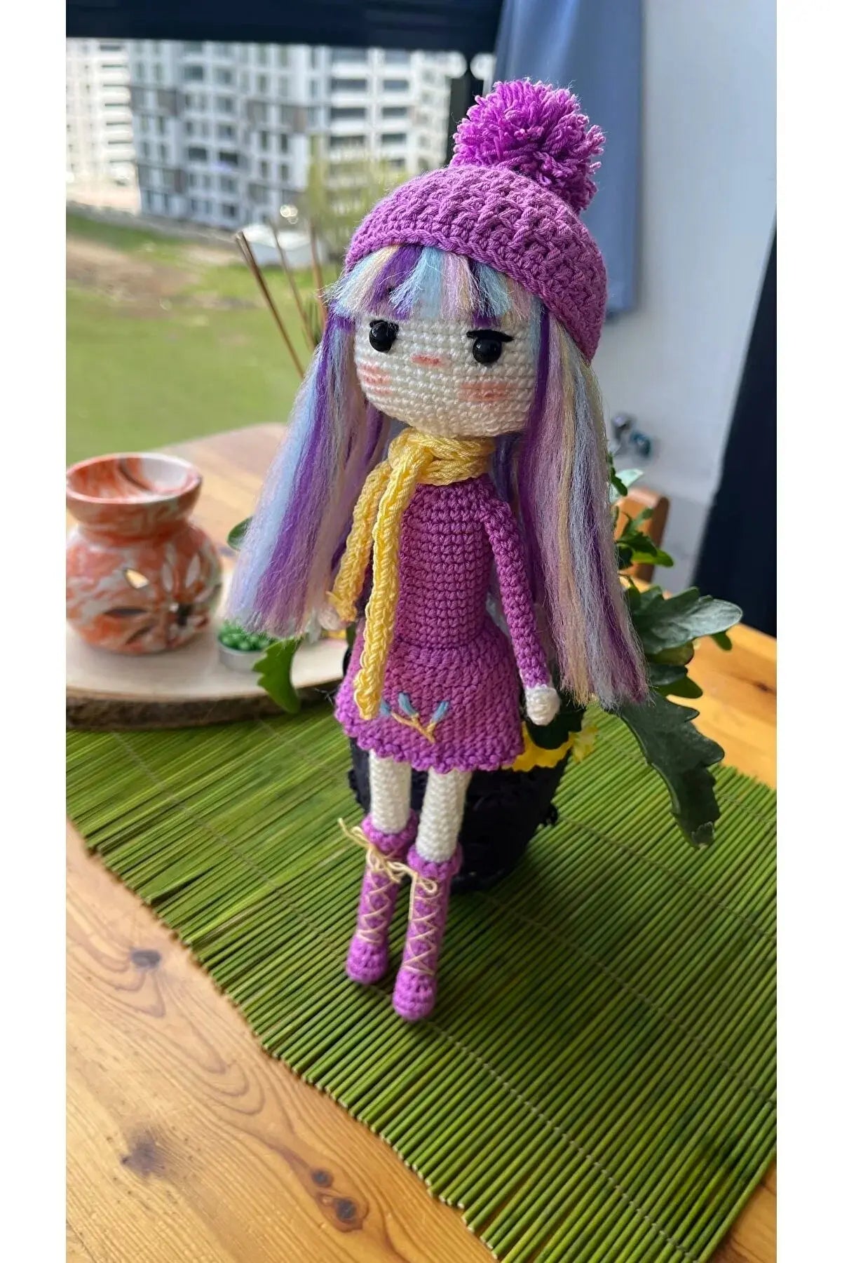 Crochet Unicorn Hair Girl Doll Toy - Joy Gift London