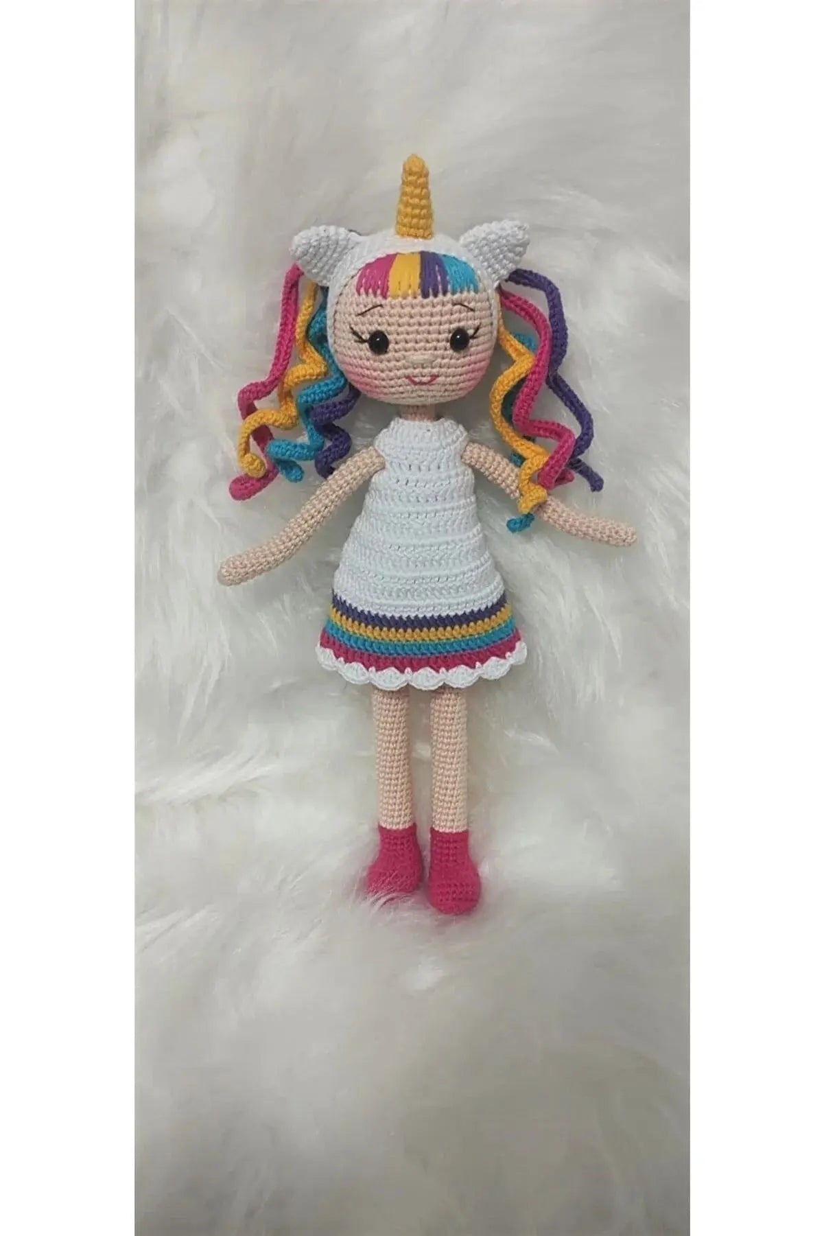 Crochet Unicorn Girl Doll Toy - Joy Gift London