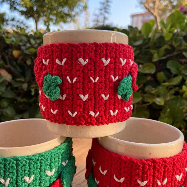 Crochet Cup Covers Christmas Decoration - Joy Gift London