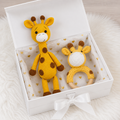 Crochet Cute Giraffe Toy and Rattle Toy Gift Set 2pc