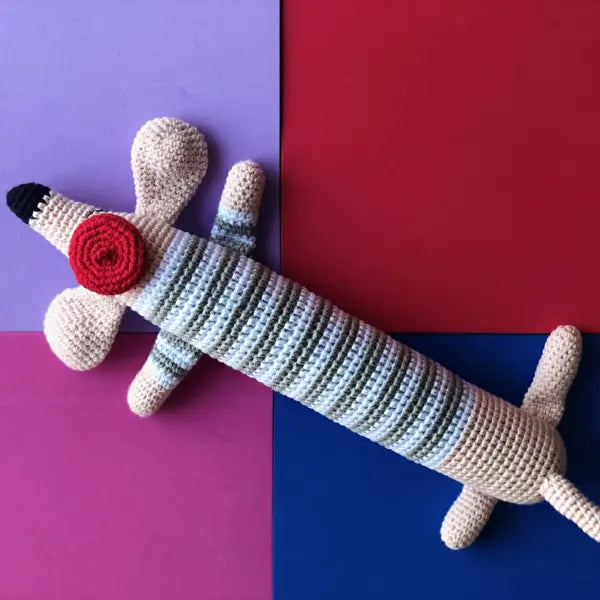 Crochet Cute Wiener dog, Sausage dog - Joy Gift London