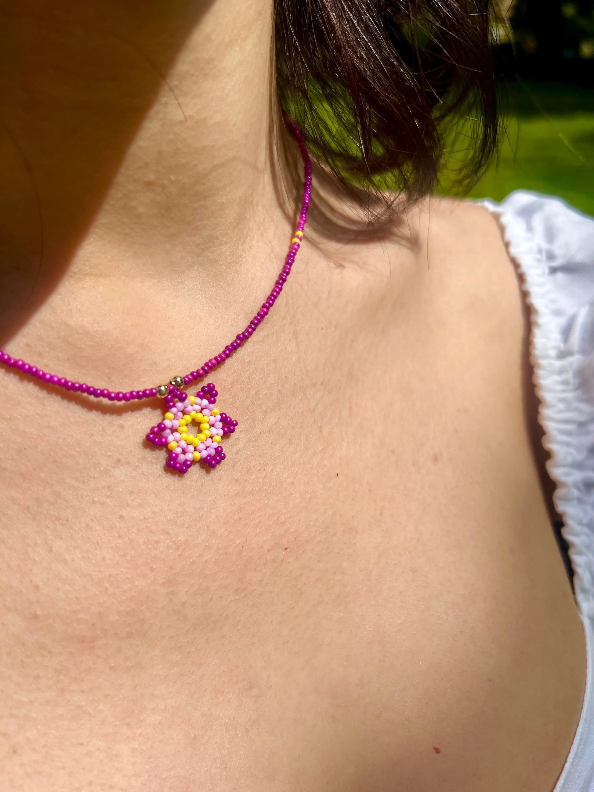 Handmade Violet Necklace for Women, Adjustable String - Joy Gift London