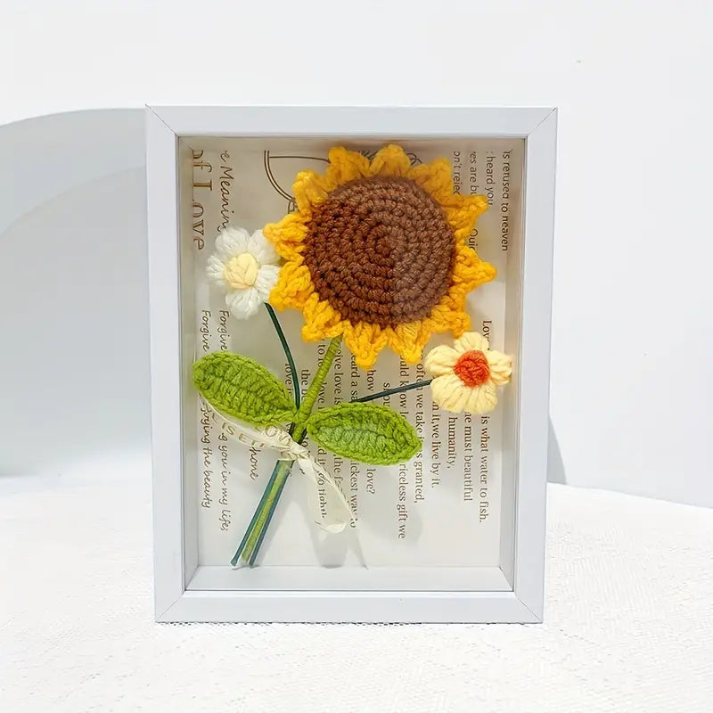 Crochet Sunflower Bouquet With Photo Frame