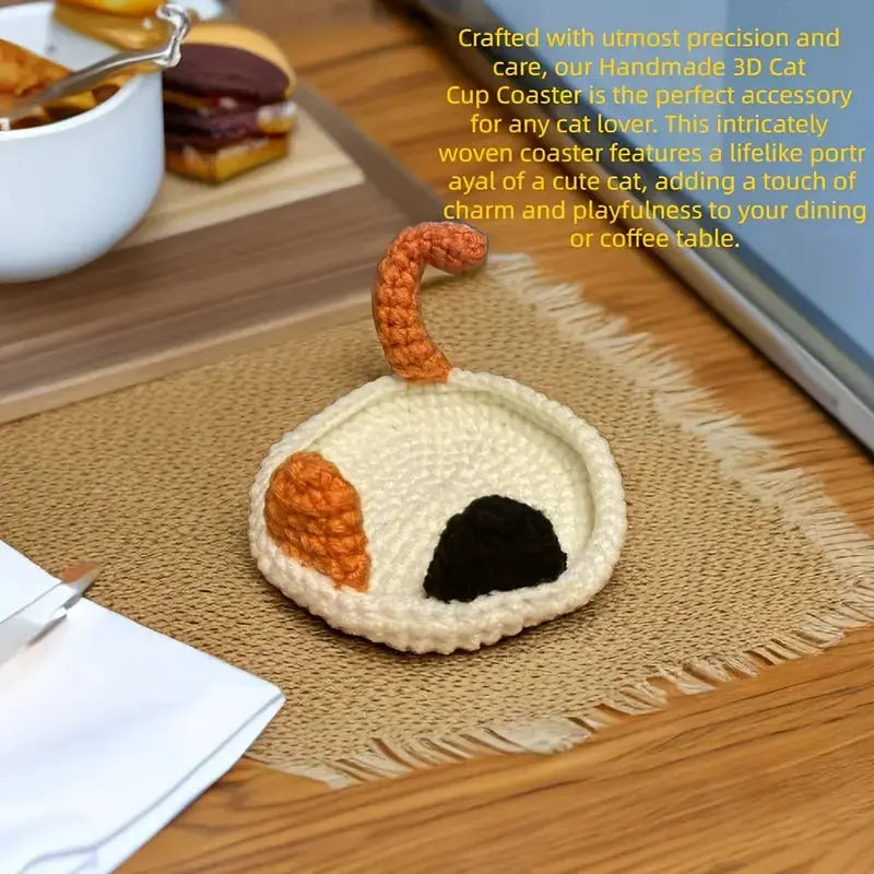 Crochet Cute Cat Tail Coaster - Joy Gift London