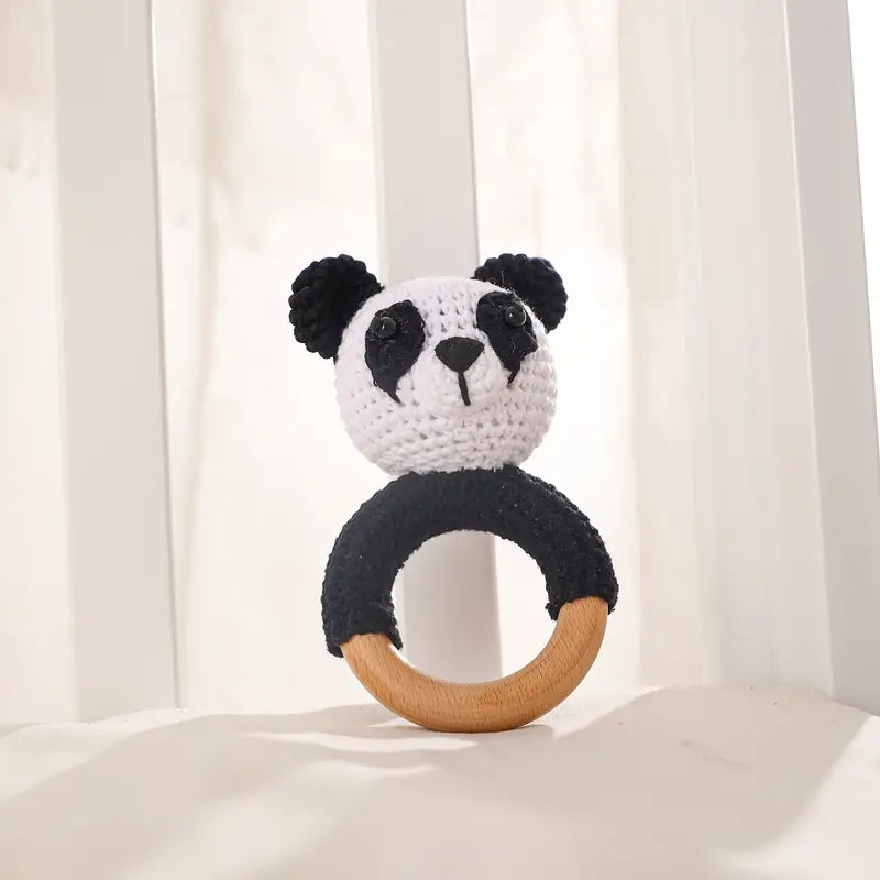 Crochet Panda Rattle Toy