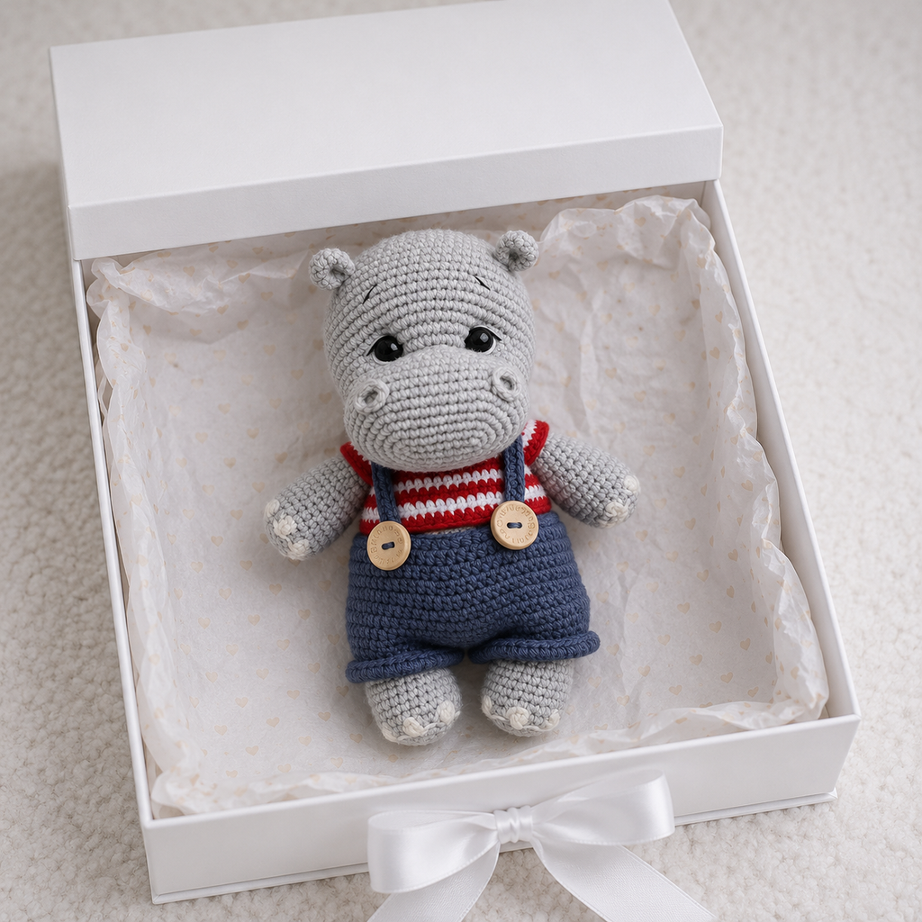 Handmade Crochet Hippo Toy