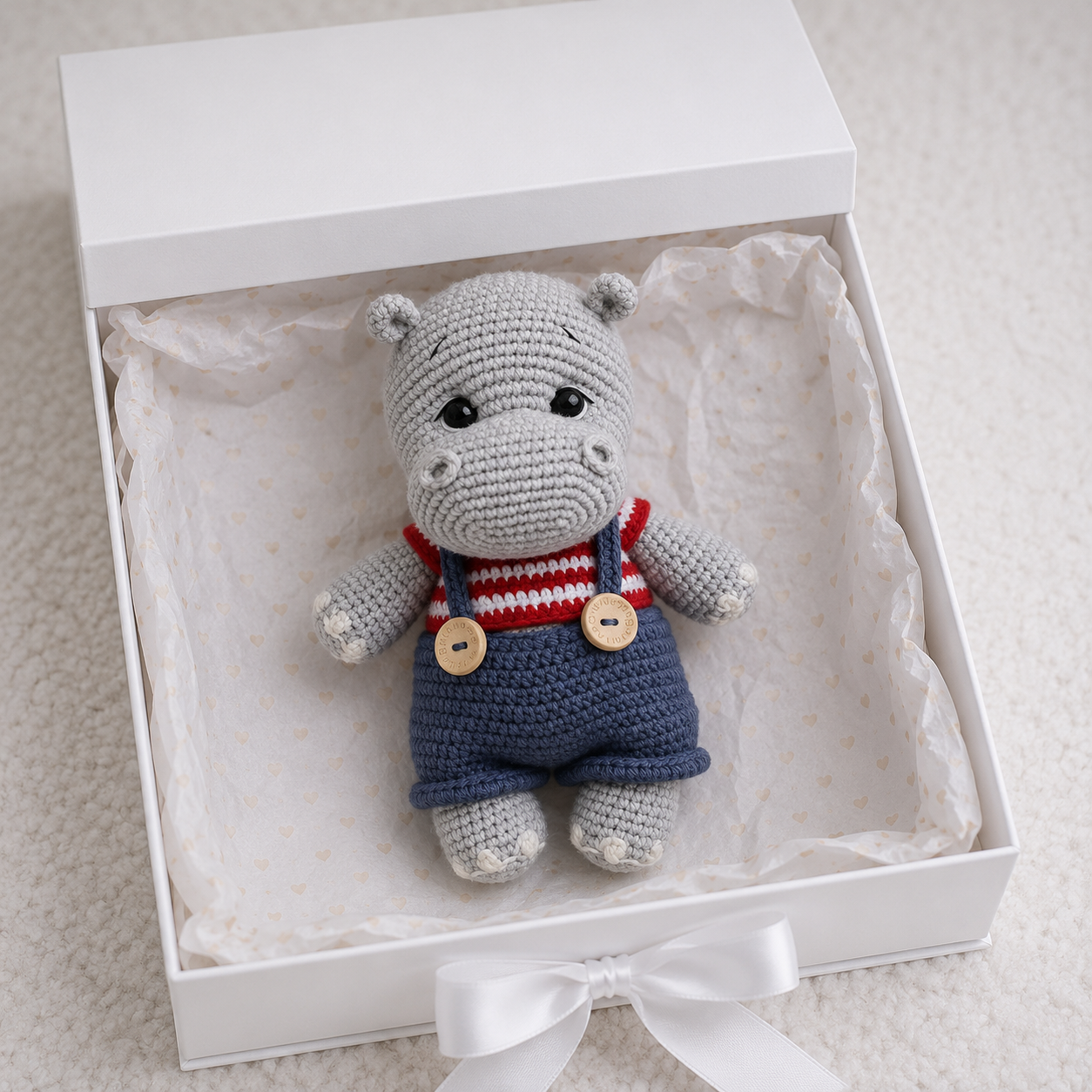 Handmade Crochet Hippo Toy