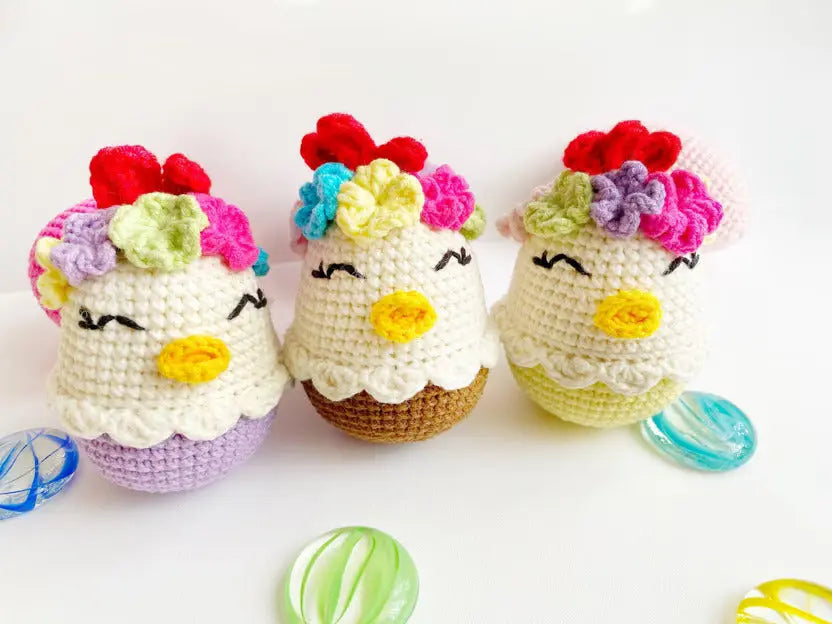 Crochet Easter Egg-Chicken (3pc) - Joy Gift London