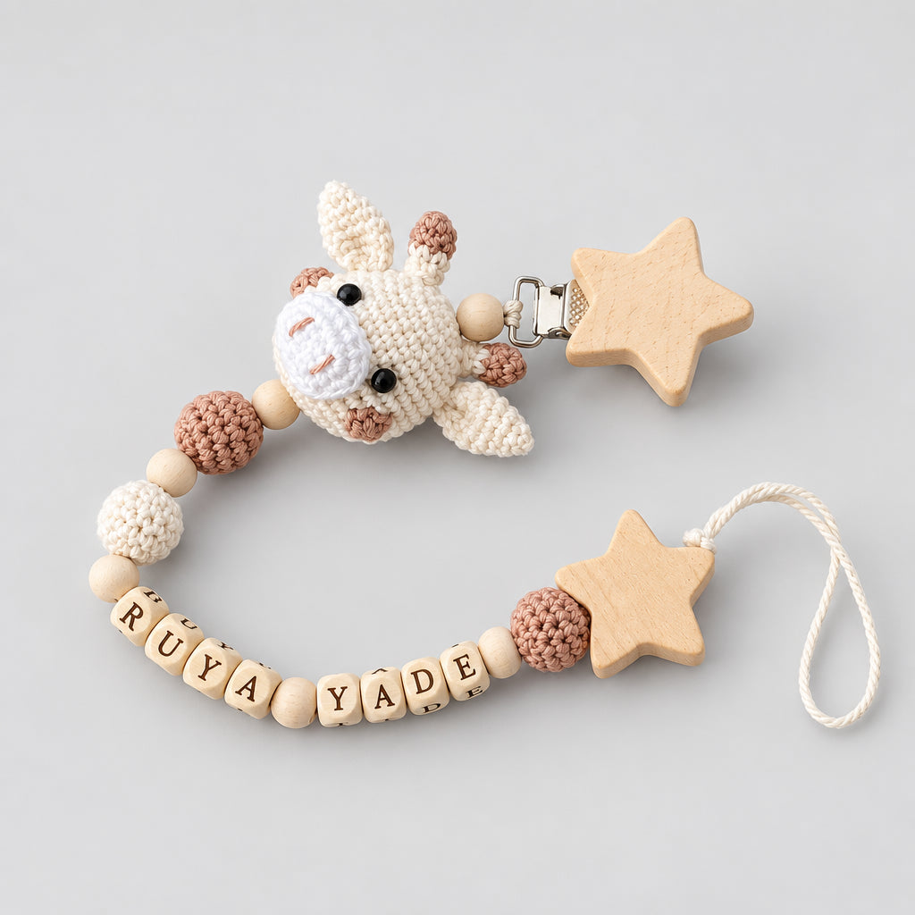Handmade Crochet Newborn Sleeping Giraffe Gift Set (6pc)  Baby Shower Gift
