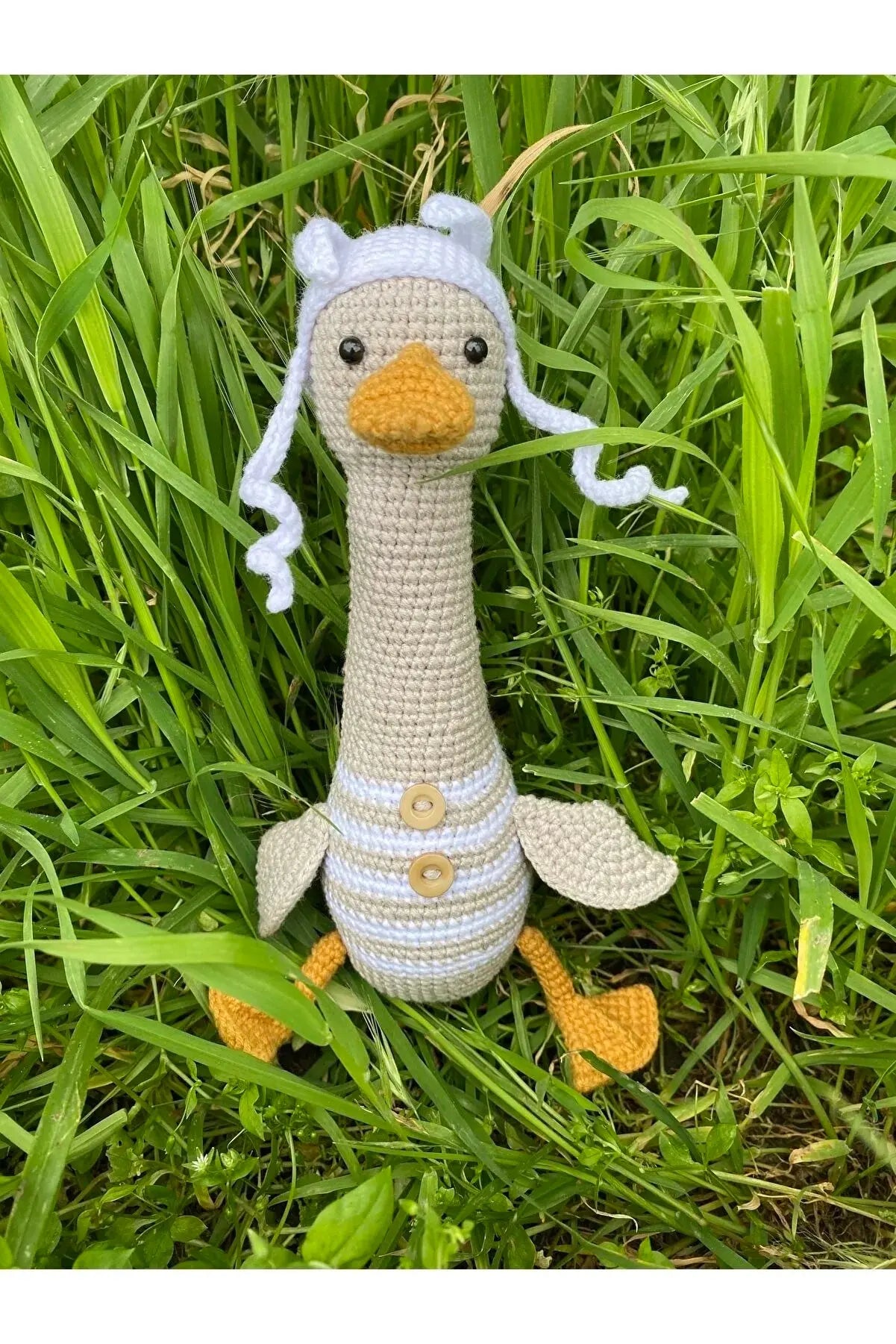 Crochet Cute Pilot Duck Toy - Joy Gift London