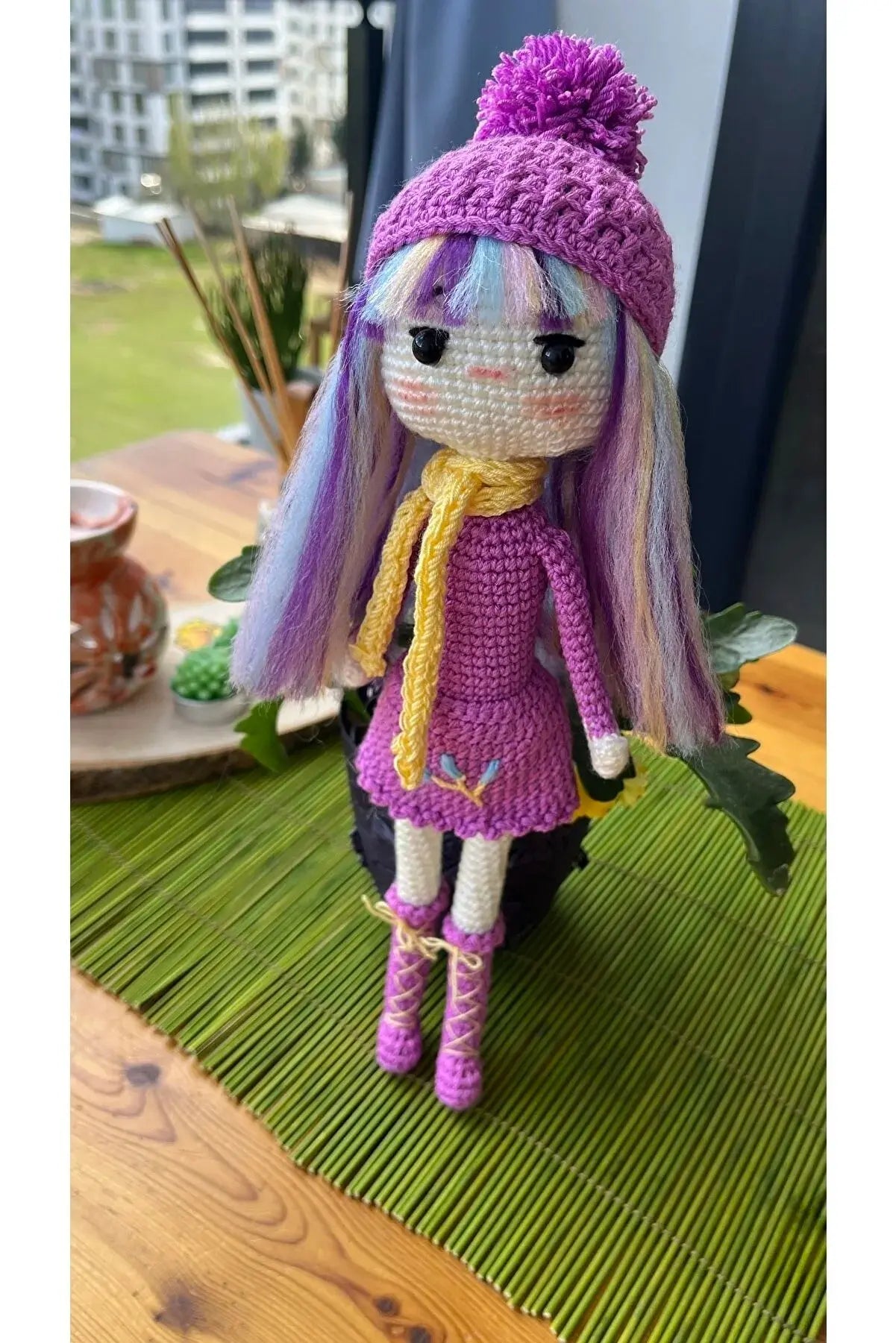 Crochet Unicorn Hair Girl Doll Toy - Joy Gift London