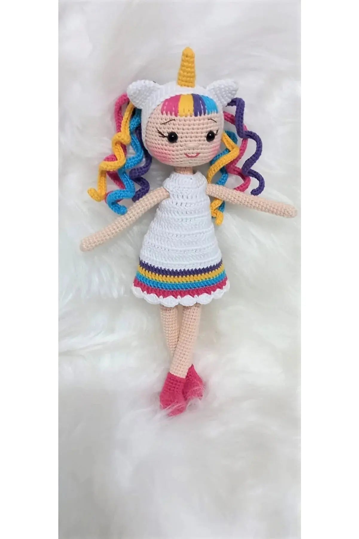 Crochet Unicorn Girl Doll Toy - Joy Gift London