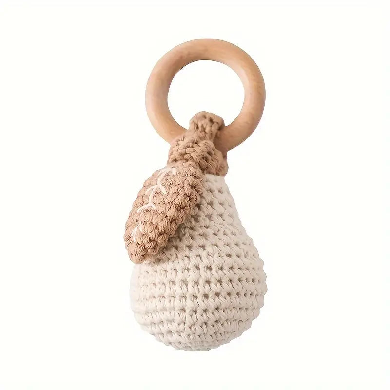 Crochet Pear Rattle Toy