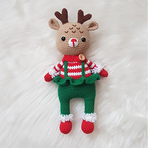 Crochet Christmas Deer Toy - Joy Gift London