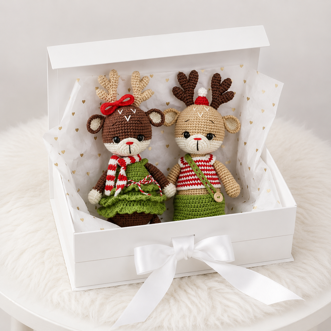 Handmade Crochet Reindeer – Christmas Crochet Animal Toy, Santa Edition
