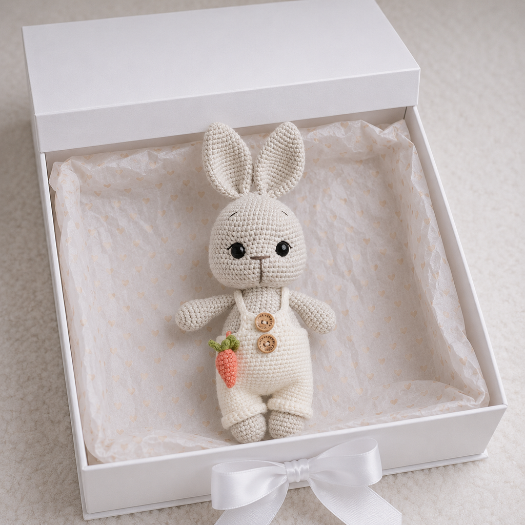 Handmade Crochet Bunny Toy with Carrot