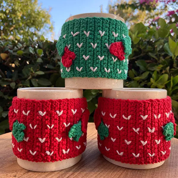 Crochet Cup Covers Christmas Decoration - Joy Gift London