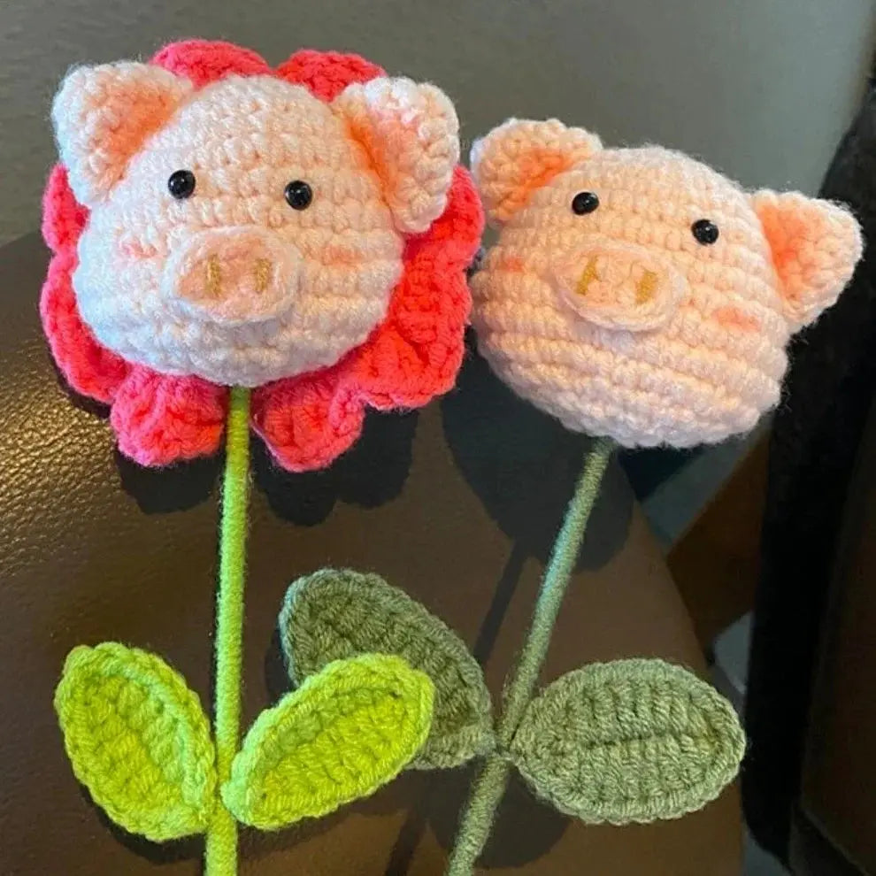 Handmade Crocheted Cute Pig Bouquet Joy Gift London