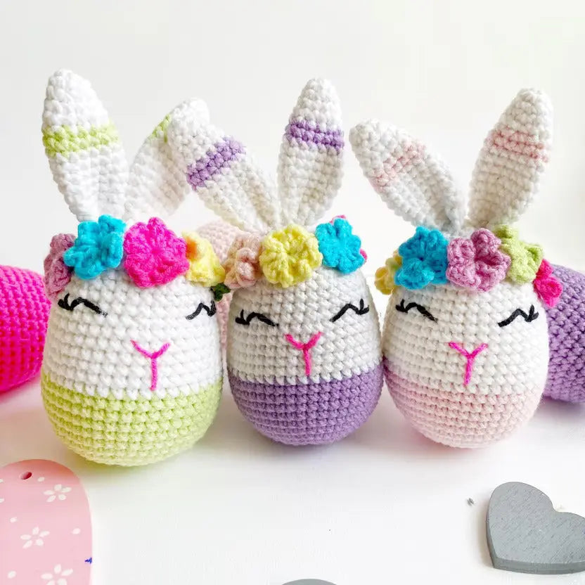 Crochet Easter Egg-Rabbit (3pc) - Joy Gift London