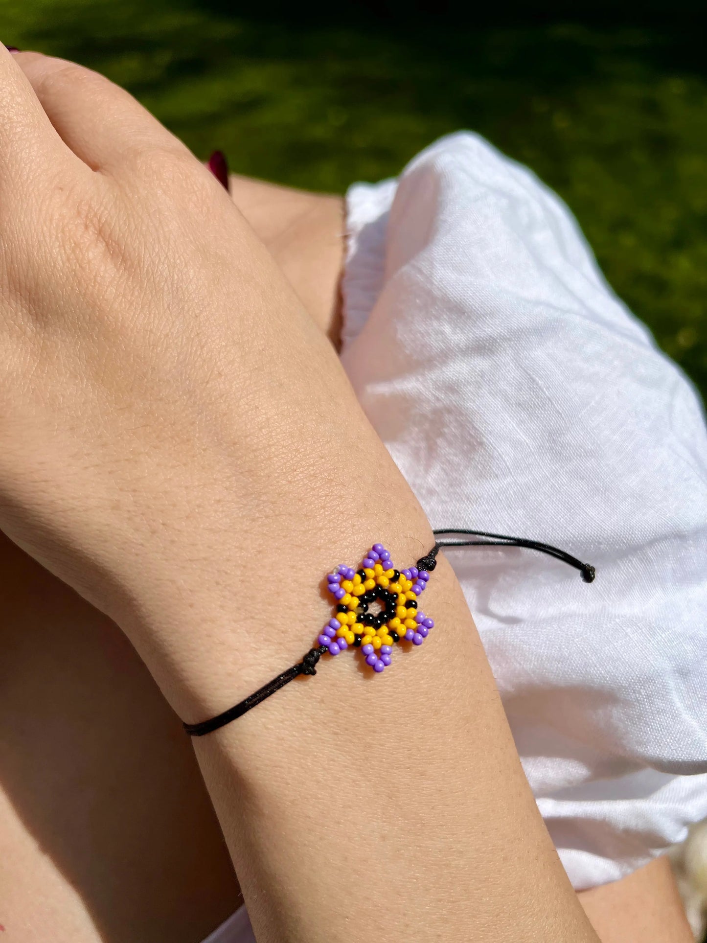 Handmade Violet Bracelet for Women, Adjustable String - Joy Gift London