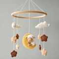 Handmade Crochet Sleeping Sheep Cot Mobile – Moon, Stars & Clouds Baby Nursery & Crib Mobile