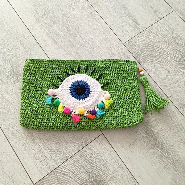 Crochet Eye Patterned Handbag - Joy Gift London