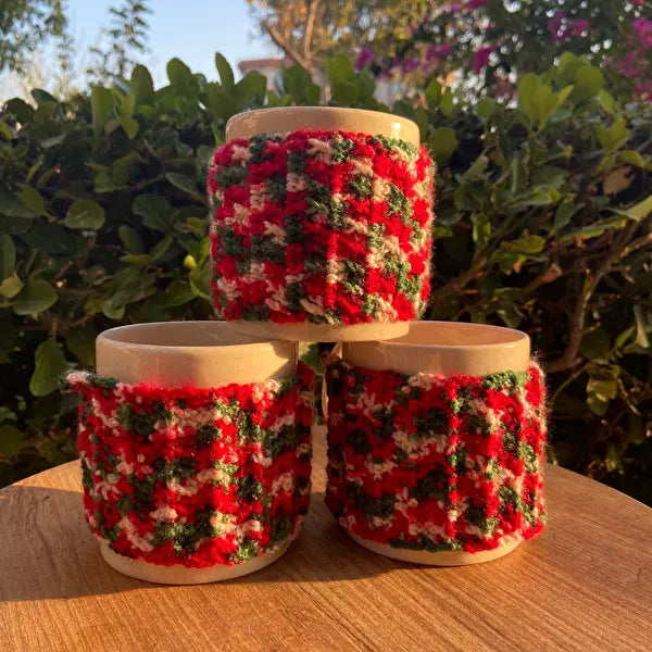 Crochet Cup Covers Christmas Decoration - Joy Gift London