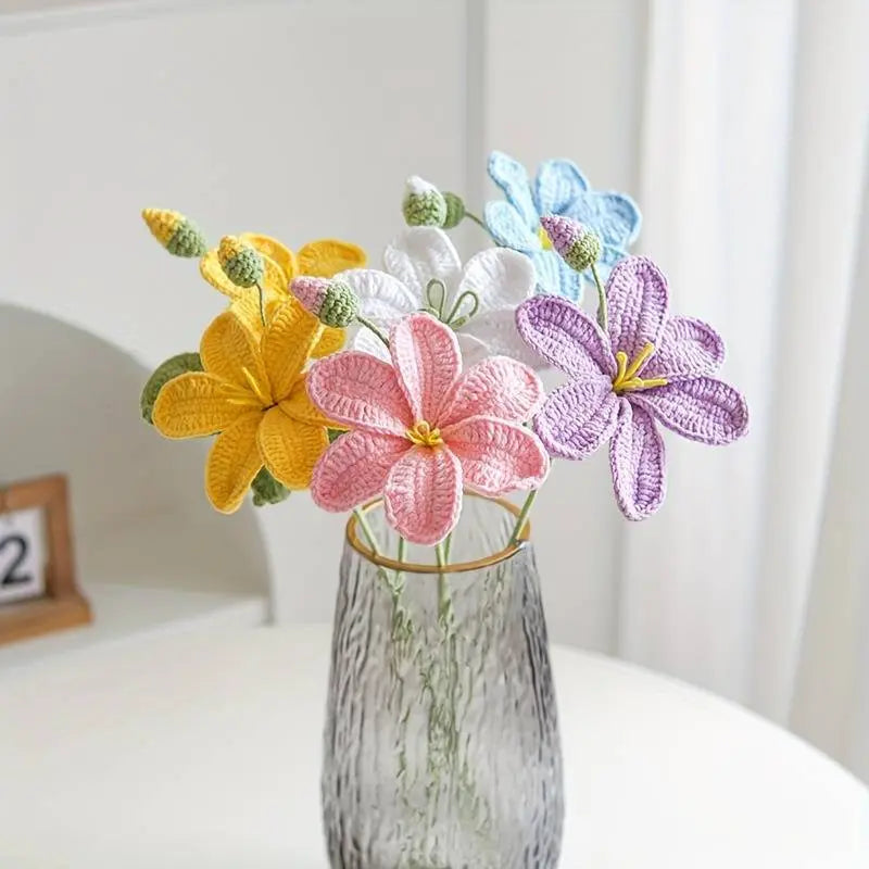 Handmade Crocheted Blooming Lily Bouquet Joy Gift London